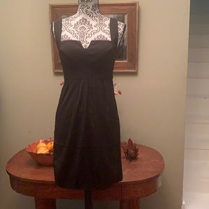 White House Black Market Black Sleeveless Empire Waist Dress